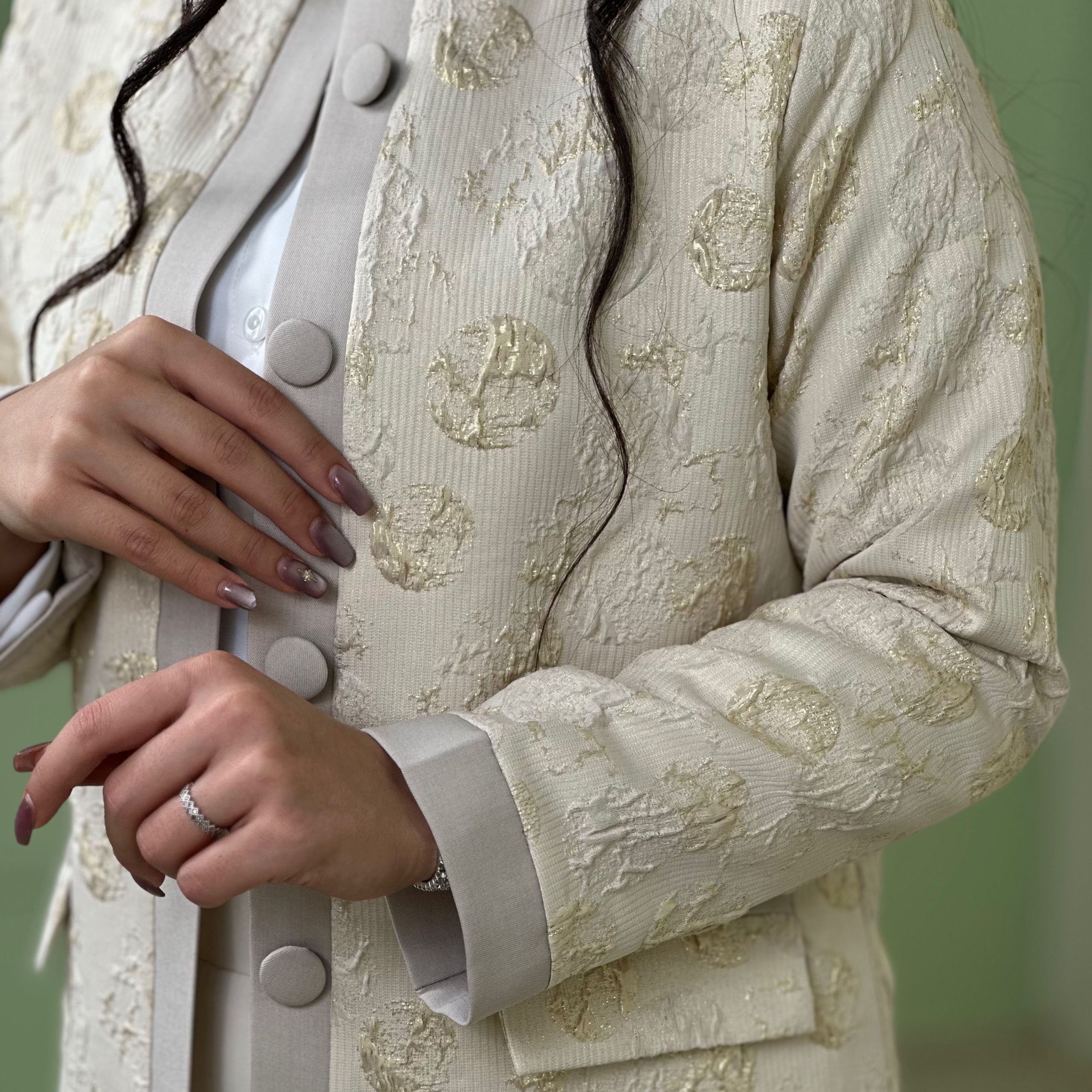 مانتو ژاکارد ترکیبی هلیا - Image 2